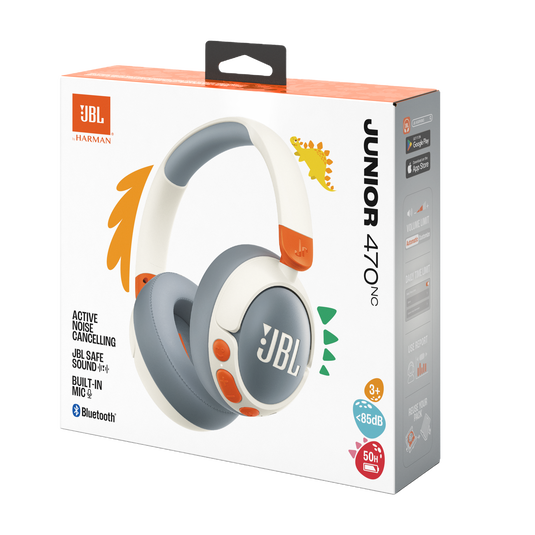 JBL Junior 470NC - White - Wireless over-ear noise cancelling kids headphones - Detailshot 15 image number null